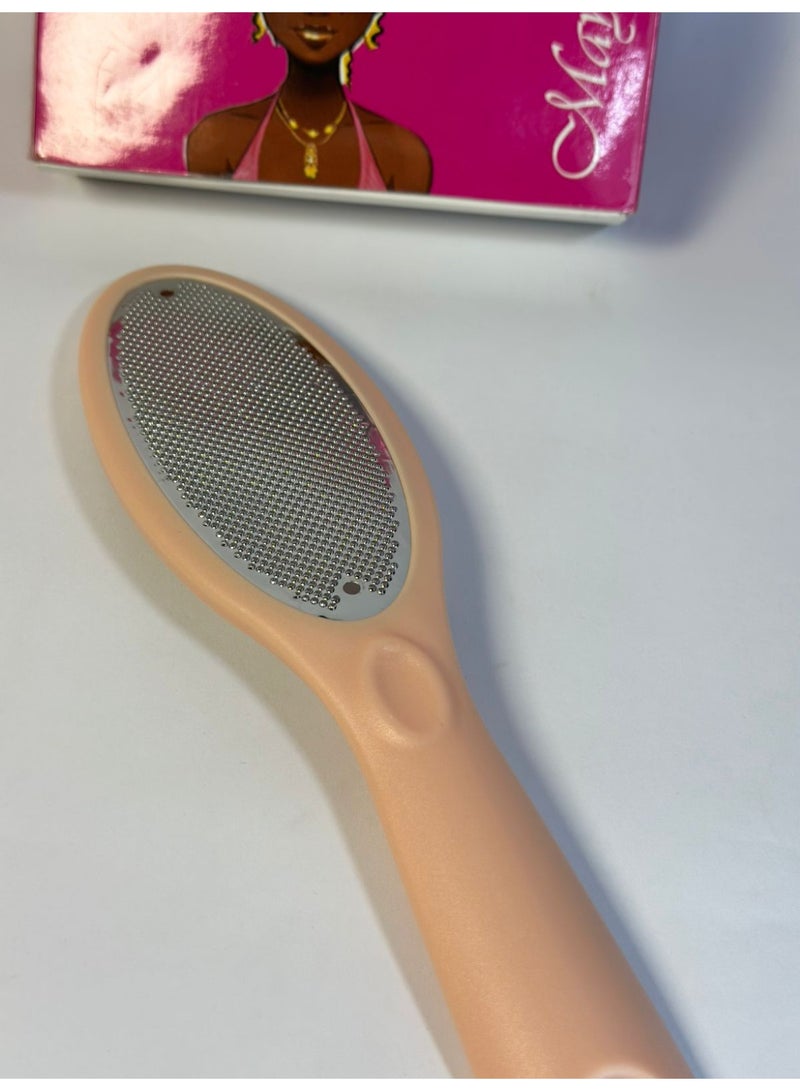 Professional foot scrubber for removing dead and rough skin from wet and dry feet. Made of surgical stainless steel, multi-colored, 1pcs. - Image 1