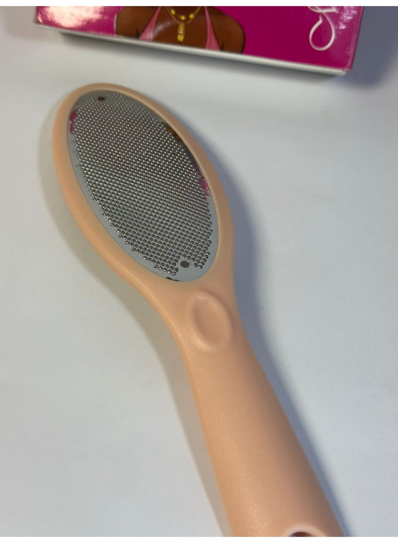 Professional foot scrubber for removing dead and rough skin from wet and dry feet. Made of surgical stainless steel, multi-colored, 1pcs. - Image 4