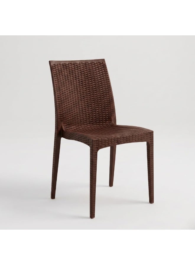 Marcolo Modern Rattan Dining Chair, Outdoor & Indoor Wicker Chair, Lightweight Patio Seating Chair for Home, Balcony & Cafe (Dark Brown) - Image 1