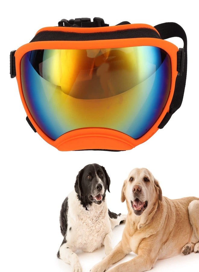 ناروت نظارات شمسية للكلاب، حماية من الأشعة فوق البنفسجية والرياح والغبار والضباب، نظارات للحيوانات الأليفة مع حزام قابل للتعديل وحافظة نظارات للكلاب متوسطة الحجم للقيادة وركوب الدراجات في الهواء الطلق (إطار برتقالي وعدسات حمراء) - Image 3