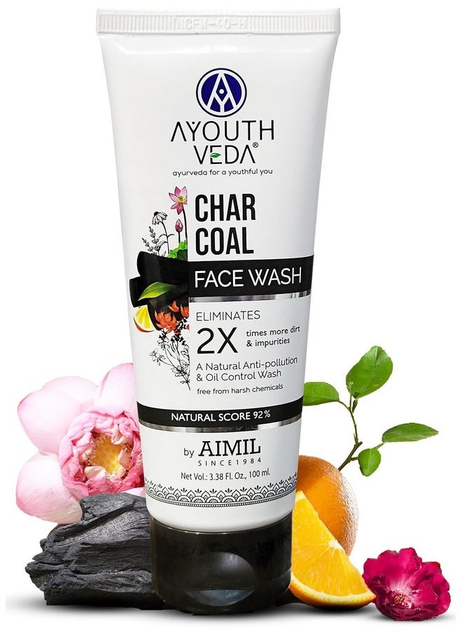 AYOUTHVEDA Activated Charcoal Face Wash | Anti-Pollution, Deep Pore Cleaning & Oil Control | Skin Purifying & Deep Detox Formula | For Men & Women (Pack Of 1; 100Ml)  - Image 1