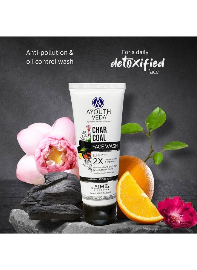 AYOUTHVEDA Activated Charcoal Face Wash | Anti-Pollution, Deep Pore Cleaning & Oil Control | Skin Purifying & Deep Detox Formula | For Men & Women (Pack Of 1; 100Ml)  - Image 2