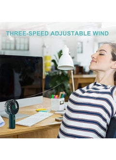 Ocean Handheld Mini Fan Battery Operated Small Personal Portable Fan Speed Adjustable USB Rechargeable Fan for Kids Girls Women Men Home Office Indoor Outdoor Travelling (Green)  - Image 5
