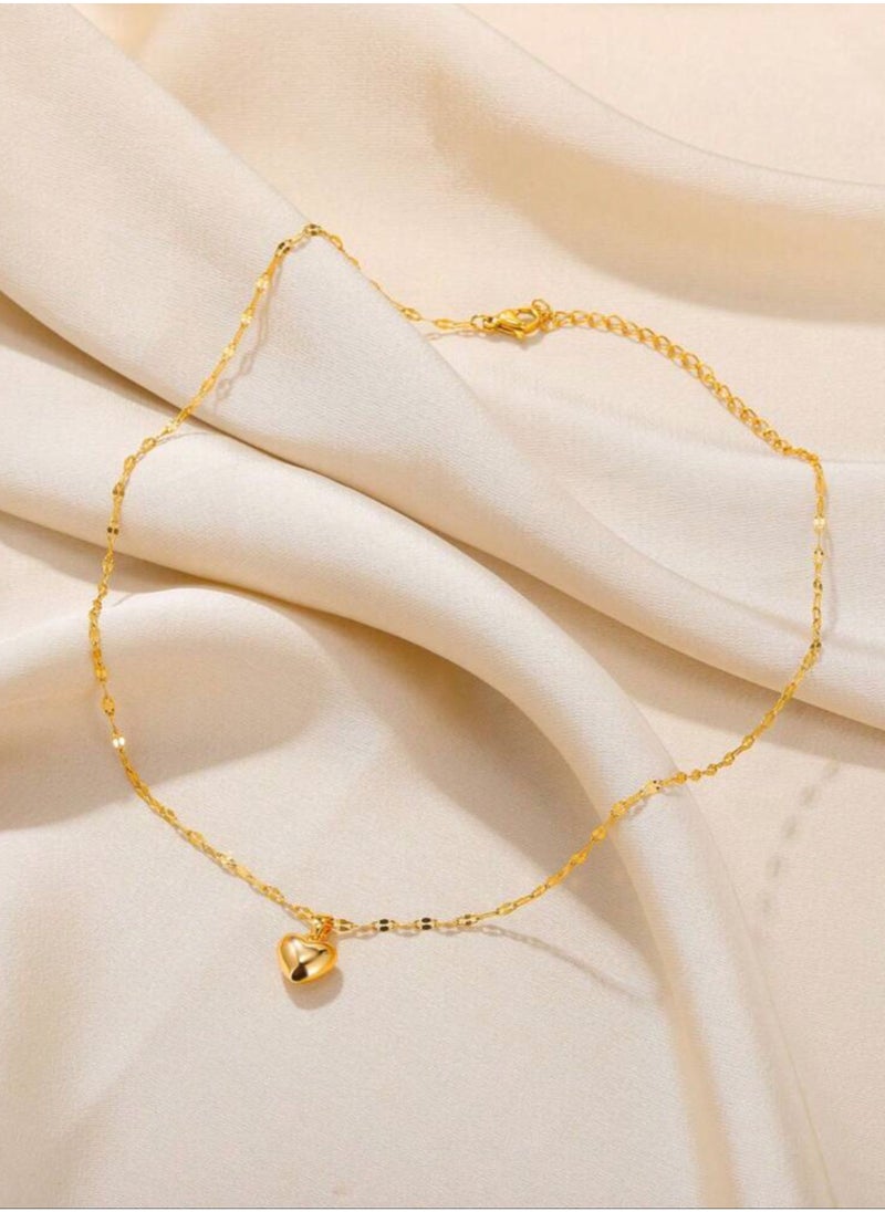sixtyfour Elegant Stainless Steel Gold Plated Necklace For Women  - Image 5