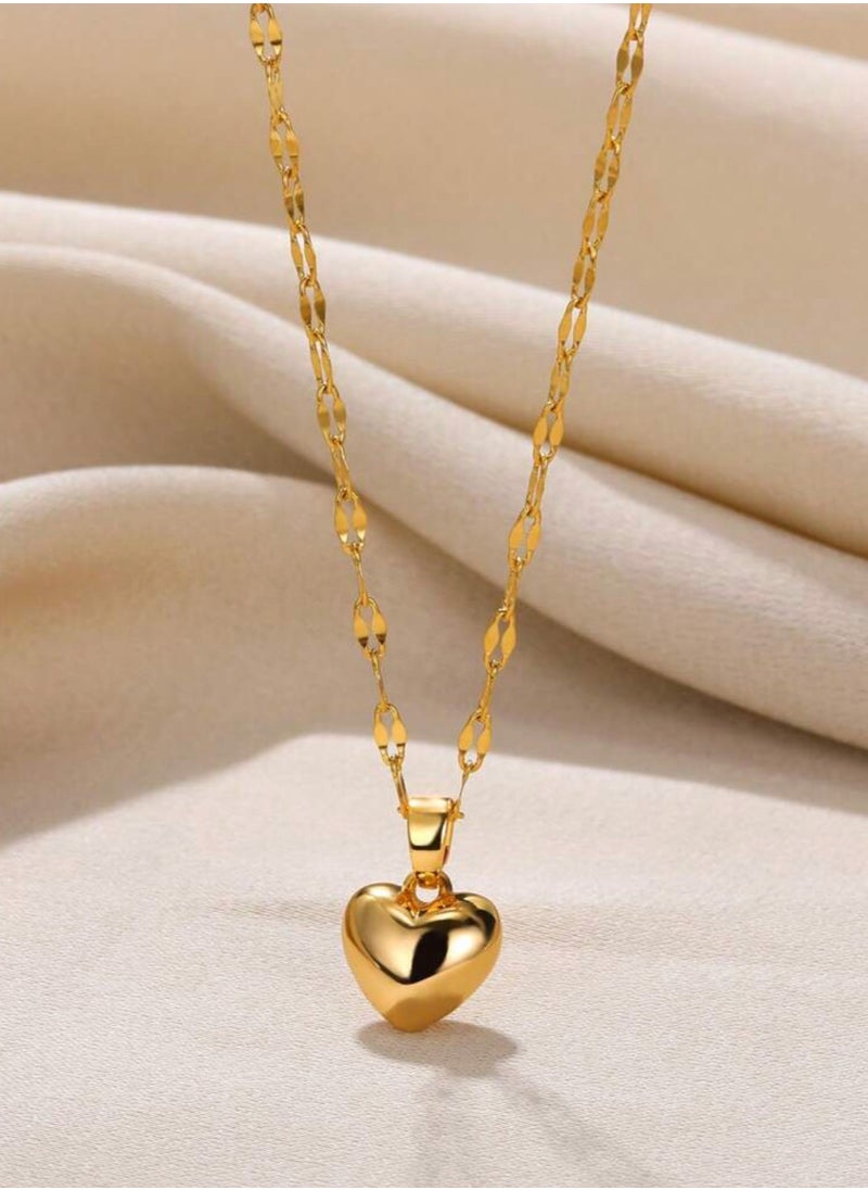 sixtyfour Elegant Stainless Steel Gold Plated Necklace For Women  - Image 4