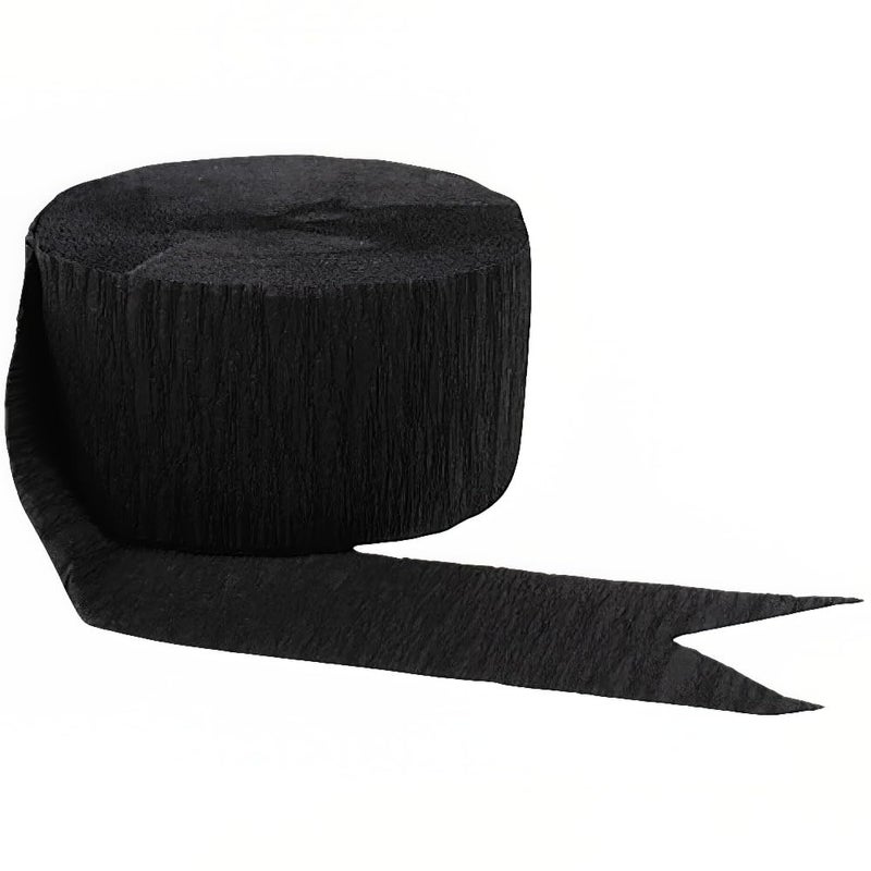 Amscan Party Crepe Streamer, 81', Black - Image 1