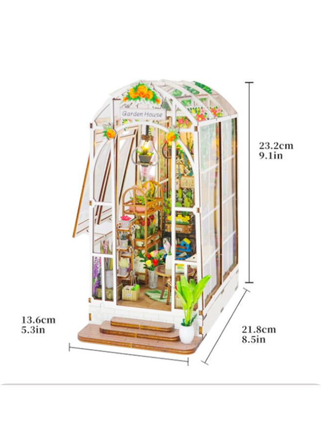 الأزرق جي دبليو Hongda Diy House Garden House 3d مجموعة يدوية من نماذج البناء المكتوبة وهدايا الألعاب - Image 1