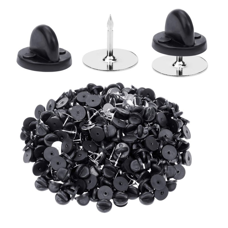 400pcs PVC Rubber Pin Backs Butterfly Clutch Pin Tie Tacks Blank for Uniform Badges Backing Holder Clasp Lapel Enamel 200 Sets