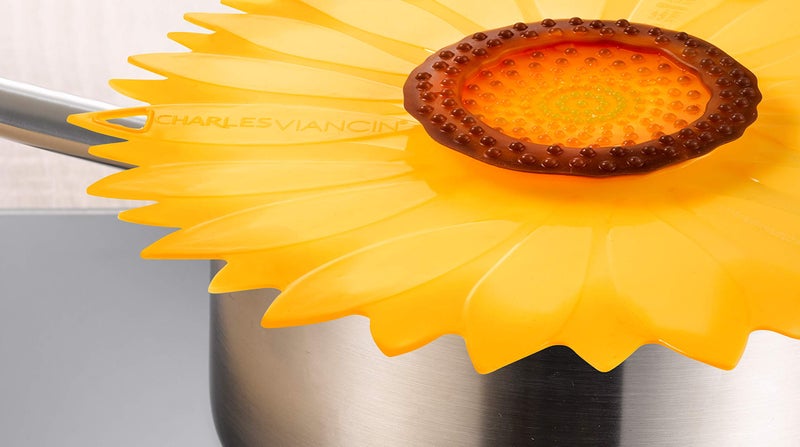 Charles Viancin - Sunflower Lid Gift-Box - Set of 4 Silicone Lids for Food Storage and Cooking - 11''/28cm + 9''/23cm + 6''/15cm + 4''/10cm - Airtight Seal on Any Smooth Rim Surface - Image 4