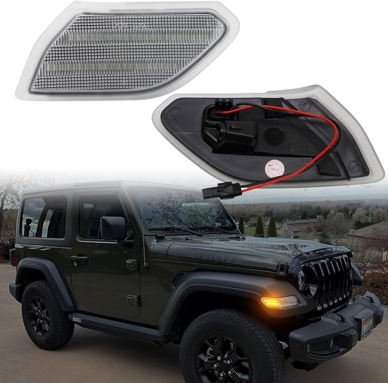 AUYICH LED Front Fender Side Marker Light for Wrangler JL & Gladiator JT (2018-2024) - Amber Light Accessories - Image 3