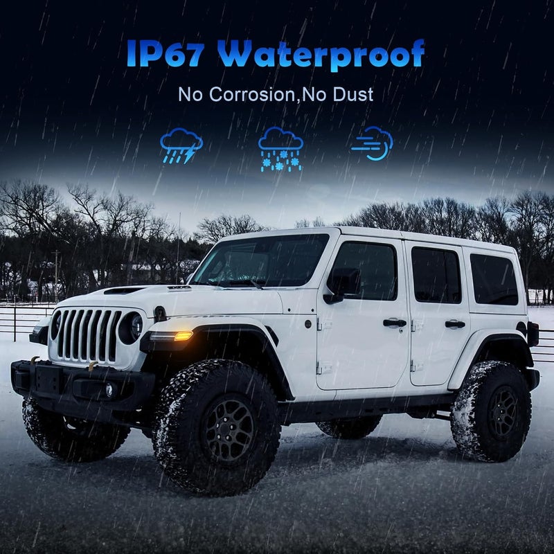 AUYICH LED Front Fender Side Marker Light for Wrangler JL & Gladiator JT (2018-2024) - Amber Light Accessories - Image 5