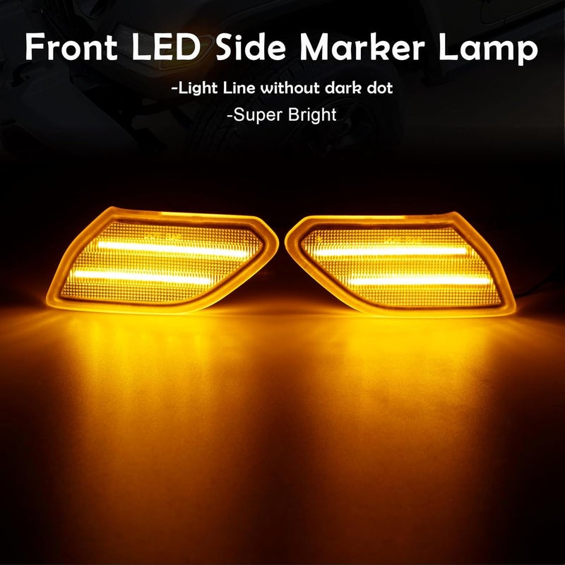 AUYICH LED Front Fender Side Marker Light for Wrangler JL & Gladiator JT (2018-2024) - Amber Light Accessories - Image 4