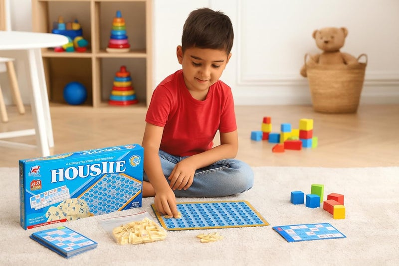 Fun4you Housie Board Game | Tambola Number Game with 48 Reusable Cards & Tokens | Family Party Game for Kids & Adults | Classic Indoor Board Game | Educational & Fun Entertainment Set - Image 4