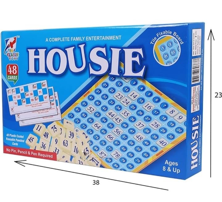 Fun4you Housie Board Game | Tambola Number Game with 48 Reusable Cards & Tokens | Family Party Game for Kids & Adults | Classic Indoor Board Game | Educational & Fun Entertainment Set - Image 2