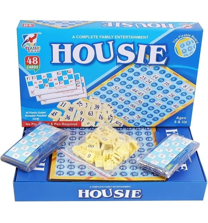 Fun4you Housie Board Game | Tambola Number Game with 48 Reusable Cards & Tokens | Family Party Game for Kids & Adults | Classic Indoor Board Game | Educational & Fun Entertainment Set - Image 3