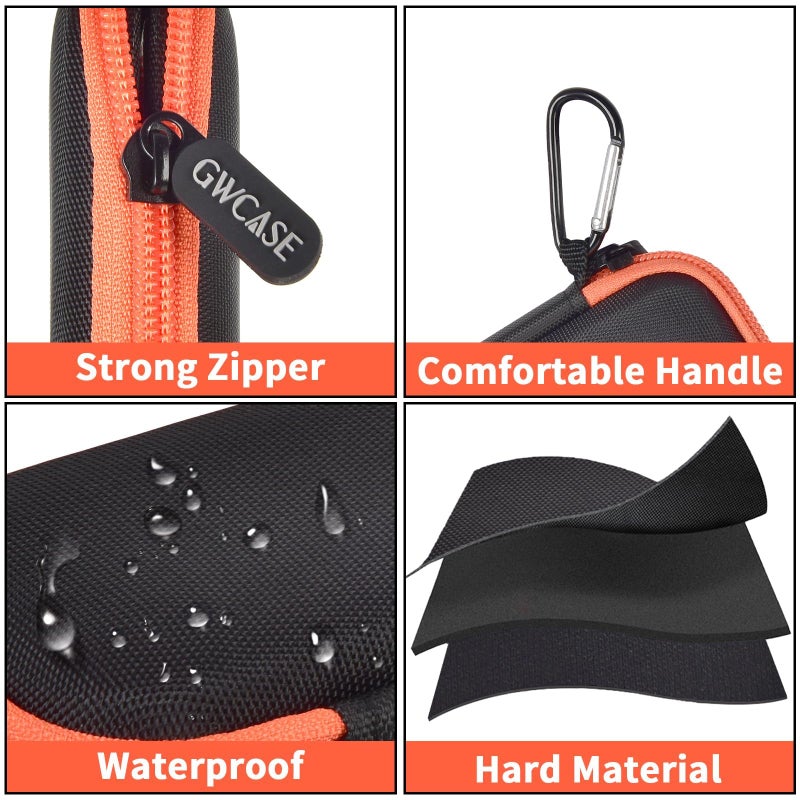 GWCASE Hard Case Compatible with SanDisk 1TB 2TB 4TB 500GB 8TB Extreme Portable SSD - Up to 1050MB/s - External Solid State Drive. Carrying Travel Holder for USB Cables -Black and Orange Zipper (Bag Only) - Image 3