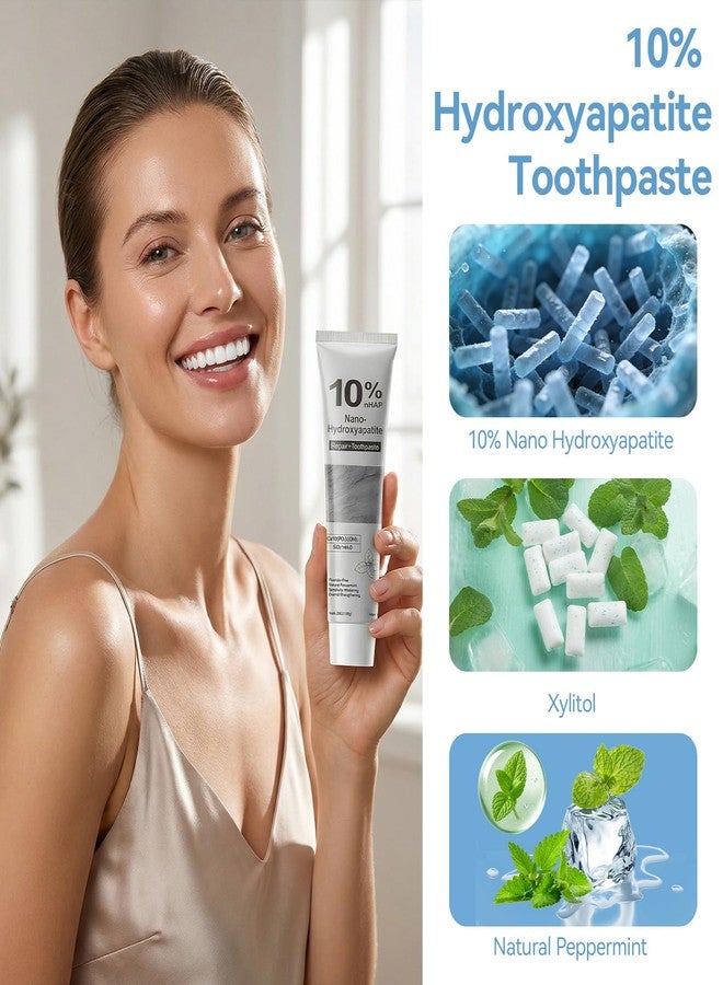 yeklike 10% Nano Hydroxyapatite Toothpaste - Fluoride Free Mint Toothpaste,Protects and Strengthens Teeth,Natural Cleaning Oral for Adults-4.23 oz(2 Pack) - Image 2
