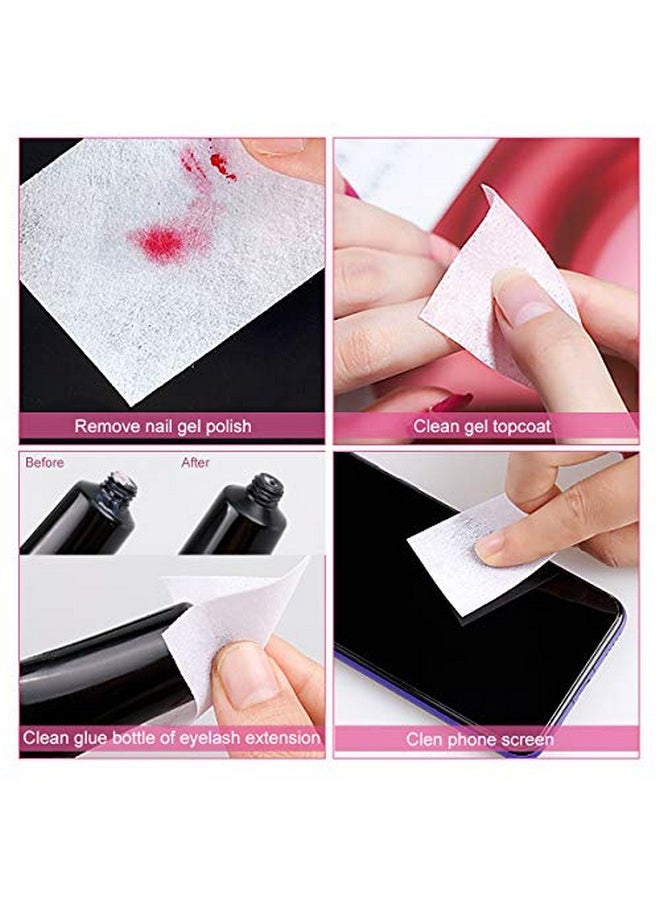 Jiasheng 1000 Pcs Gel Nail Polish Remover Lint Free Nail Wipes Cotton Pad With A Pump Dispenser Bottle Disposable Nail Polish Remover For Soak Off Uv Gel Polish Clean Acrylic Nails Remover  - Image 4