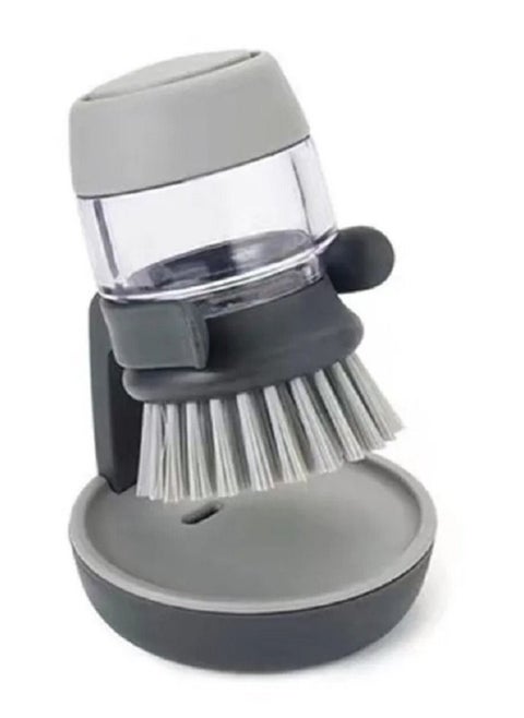 Palm Scrub Soap Dispensing Brush Grey