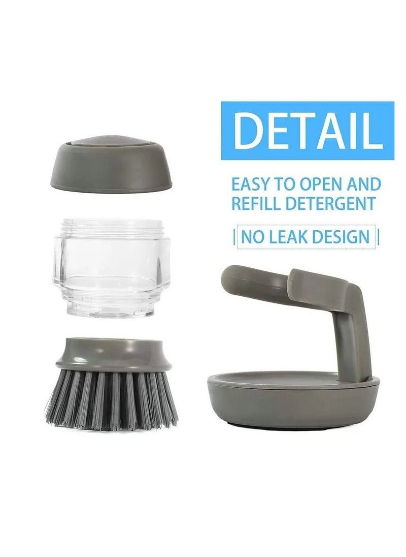 Palm Scrub Soap Dispensing Brush Grey