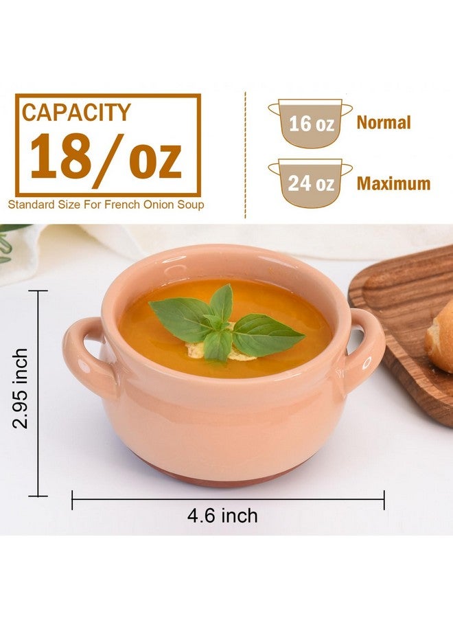 Vumdua Vumdua French Onion Soup Bowls, 16 Oz Soup Bowls with Handles Ceramic Soup Crocks for Chilli, Cereal, Cereal, Pot Pies - French Onion Soup Crocks, Oven, Broil & Dishwasher Safe, Multicolor, Set of 4  - Image 3