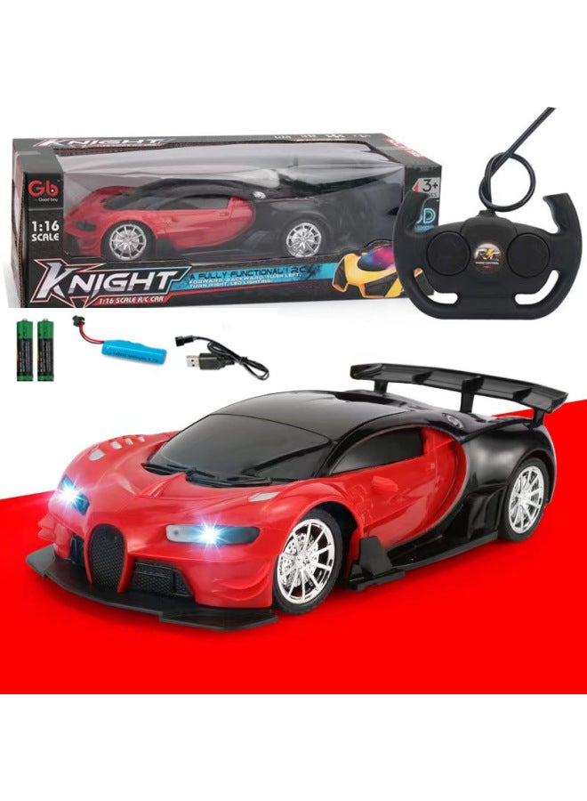 Direct Remote Control Car Children's Toys Charging Toy Car Four-way Drift Electric Car With Lights A Generation Of Hair-Color:Red Cloth (with Rechargeable Battery And Charging Cable)  - Image 5