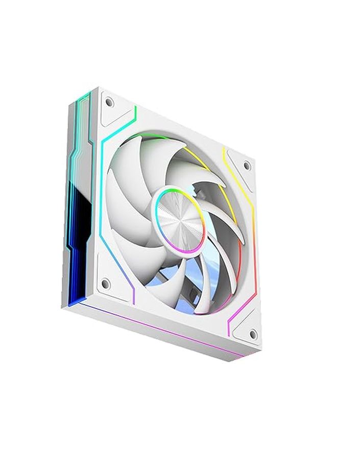 White Reverse 120mm 5V 3Pin PWM ARGB Infinity Mirror Cooling Fan For High End PC Builds - Image 1