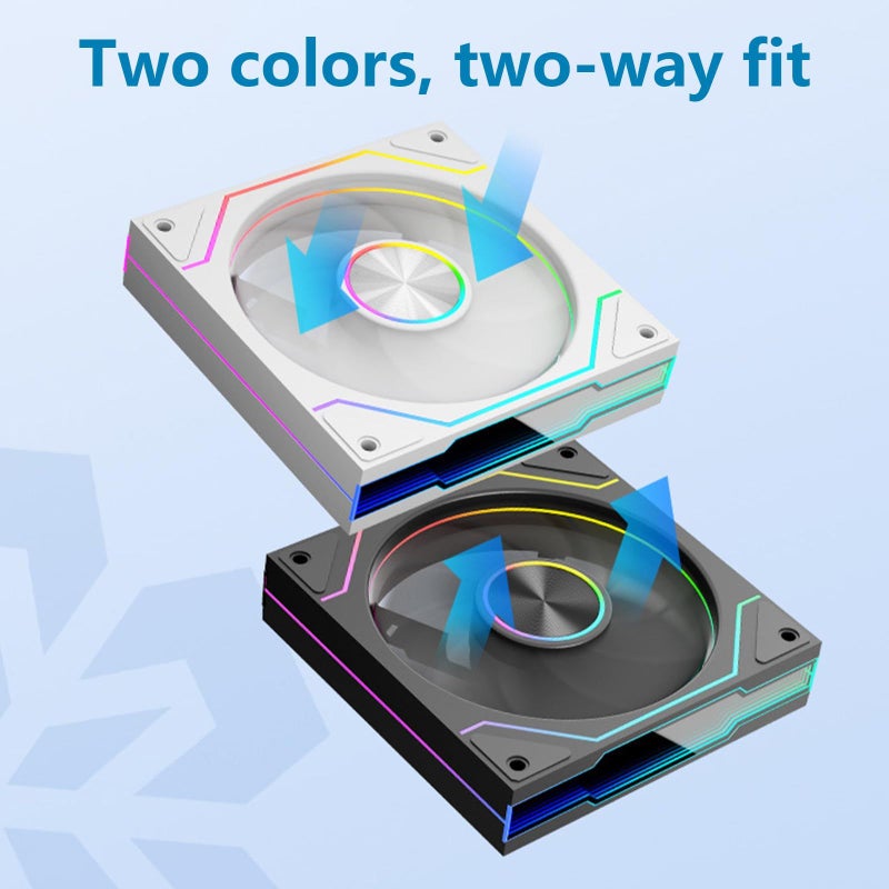 White Reverse 120mm 5V 3Pin PWM ARGB Infinity Mirror Cooling Fan For High End PC Builds - Image 3