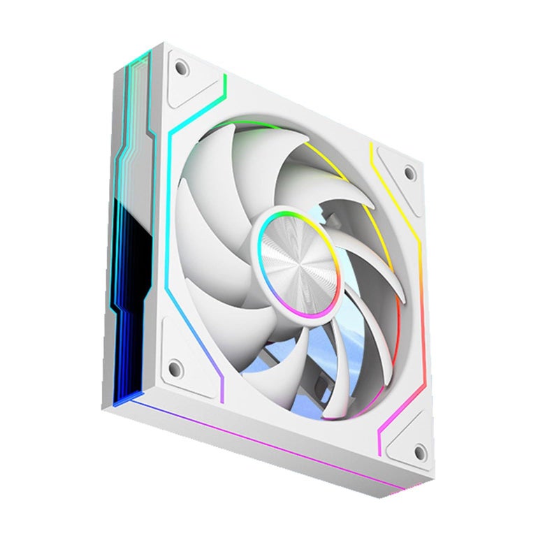 White Reverse 120mm 5V 3Pin PWM ARGB Infinity Mirror Cooling Fan For High End PC Builds - Image 2