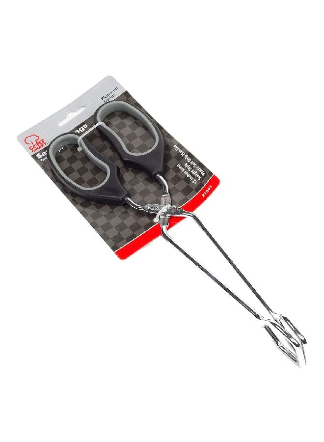Chef Craft Serving Tong Black and Silver 3.25 x 12 Inch 21591 - Image 3