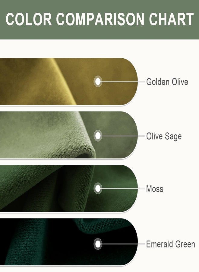 Lazzzy Green Velvet Curtains 84 Inch Long Blackout Thermal Insulated Room Darkening Lined Curtain Drapes Luxury Back Tab Window Treatments for Bedroom Living Room 2 Panels, 52 x 84 Inch, Moss Green - Image 4