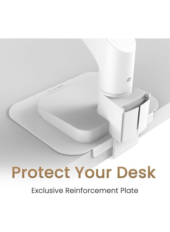 BenQ BSH02 Ergo Monitor Arm -Gas Spring Monitor Stand for Up to 45'' & 44lbs Screens, Heavy Duty, Quick Installation, No Sagging, Top Clamp and Grommet Base, Reinforcement Plate, VESA 75x75 &100x100mm white - Image 5