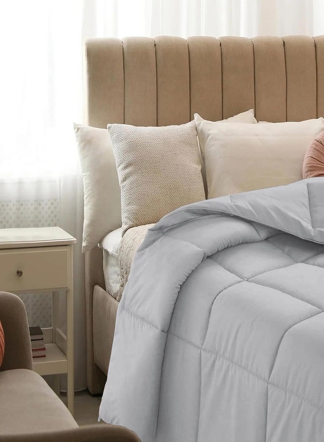 AYANSHI BEDDING بطانية/لحاف مكيف هواء فائق النعومة من أيانشي بيدينج، وزن 100 جرام/متر مربع، لحاف صيفي مفرد من الألياف الدقيقة خفيف الوزن (60 × 90 بوصة) - لحاف سرير مفرد - لون رمادي فضي - Image 3