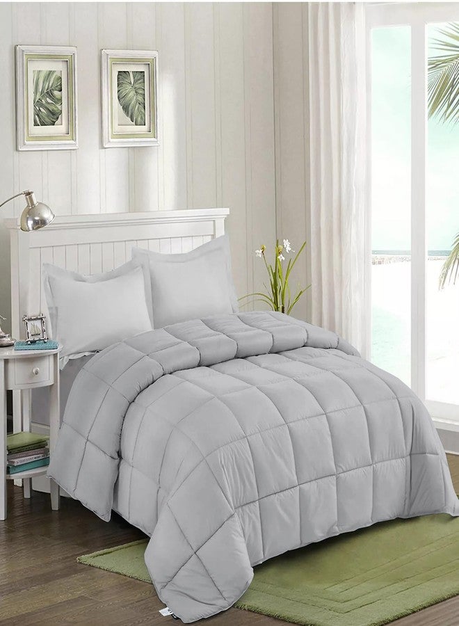 AYANSHI BEDDING بطانية/لحاف مكيف هواء فائق النعومة من أيانشي بيدينج، وزن 100 جرام/متر مربع، لحاف صيفي مفرد من الألياف الدقيقة خفيف الوزن (60 × 90 بوصة) - لحاف سرير مفرد - لون رمادي فضي - Image 2