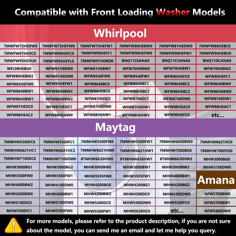 GEATaaT مفصل باب غسالة W10208415 متوافق مع مجفف وغسالة ويرلبول/Amana/Maytag/Crosley الأمامي واستبدال # Wpw10208415 1872427 Ap6017115 Ps11750410 Ea11750410 - Image 5