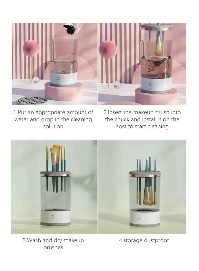 Goolsky منظف فرش المكياج الكهربائي القابل لإعادة الشحن - أوتوماتيكي، سريع التجفيف، آلة دوارة صغيرة لجميع أحجام فرش المكياج - أداة تنظيف سهلة، لطيفة، وعميقة مع صيانة سهلة - Image 2