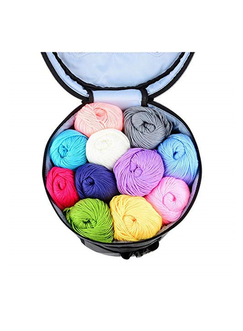 Excefore Knitting Bag With Strap, Yarn Organizer Tote Bag Portable Storage Bag for Yarns, Carrying Projects, Knitting Needles, Crochet Hooks, Manuals and Other Accessories - Image 2