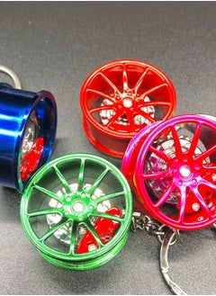 Beauenty 1pc Zinc Alloy Wheel Hub Keychain with Caliper, 360° Rotatable Car Key Ring, Unique Gift for Car Enthusiasts - Durable and Creative Design  - Image 4