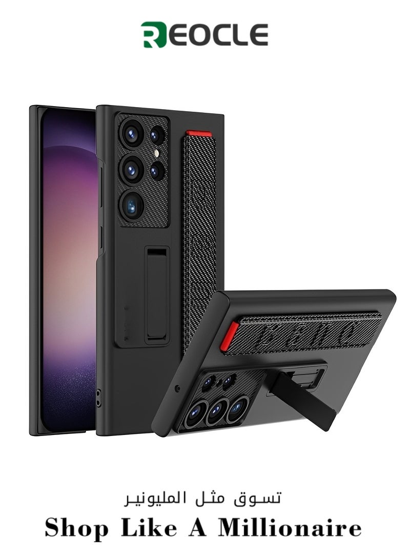 ريوكل جراب هاتف Samsung Galaxy S23 22 مع حامل، جراب نحيف مقاوم للصدمات من مادة البولي كربونات الصلبة، جراب واقٍ لهاتف Galaxy S23 22 Plus مع حامل - Image 1