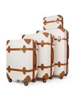 4 Pieces Luggage Set with 4 Spinner Wheels 28x24x20 inch Vintage Design White - pzsku/ZCDB799E85EF81BCDE205Z/45/_/1712921839/47b90247-1de8-4122-ac55-82a57181784c