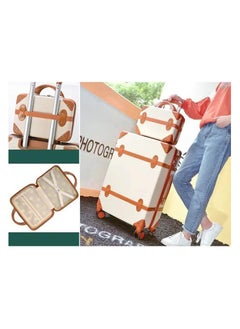 4 Pieces Luggage Set with 4 Spinner Wheels 28x24x20 inch Vintage Design White - pzsku/ZCDB799E85EF81BCDE205Z/45/_/1733576537/90149e6f-124d-4a08-a3de-70fa6c1e5960