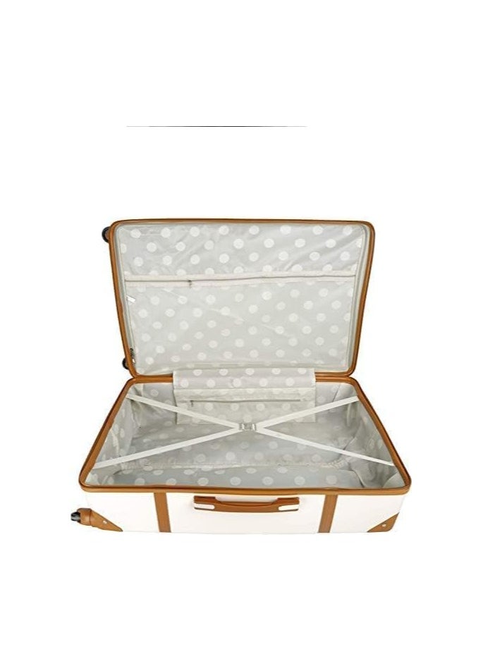 Generic - 4 Pieces Luggage Set with 4 Spinner Wheels 28x24x20 inch Vintage Design White - Image 1