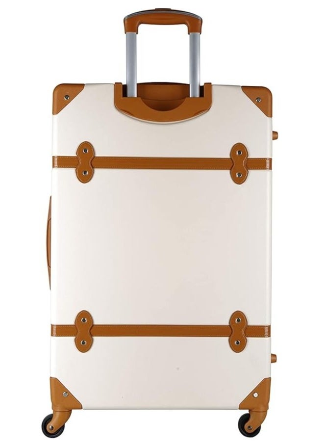Generic - 4 Pieces Luggage Set with 4 Spinner Wheels 28x24x20 inch Vintage Design White - Image 1