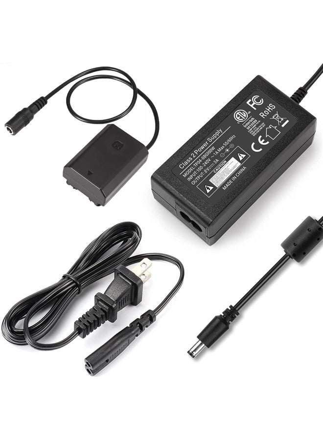 F1TP NP-FZ100 AC Power Adapter Dummy Battery Kit for Sony Alpha A6600, A7C, A7 III, A7S III, A7R III, A7R IV,A1, FX3, FX30, A9II, A9R, A9S Cameras - Image 1