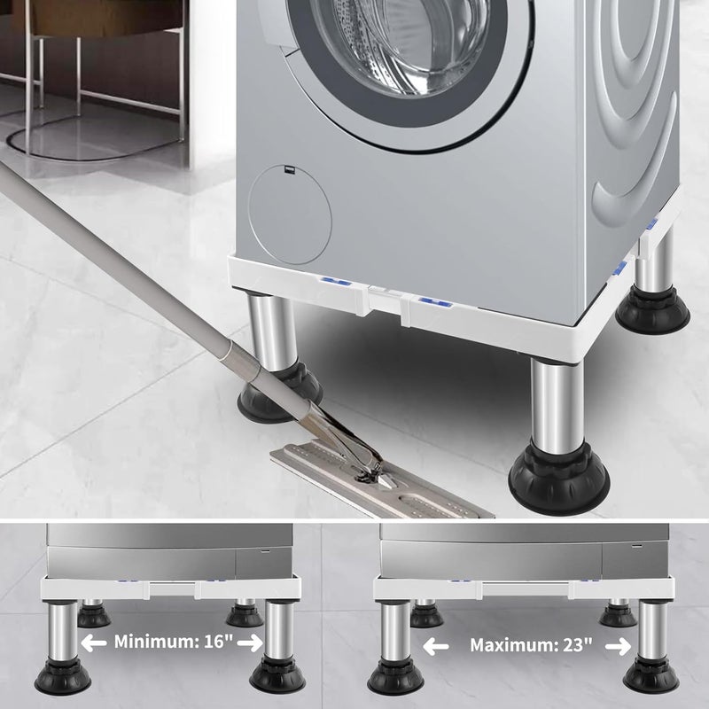 Nefish Mini Fridge Stand with 4 Strong Feet Height 7"-8.4" Adjustable Washer and Dryer Stand Heavy Duty Laundry Pedestal Washing Machine Stand Base Universal Platform for Home Appliance - Image 2