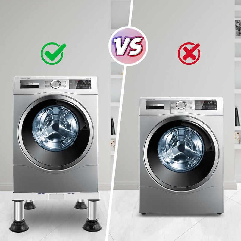 Nefish Mini Fridge Stand with 4 Strong Feet Height 7"-8.4" Adjustable Washer and Dryer Stand Heavy Duty Laundry Pedestal Washing Machine Stand Base Universal Platform for Home Appliance - Image 5