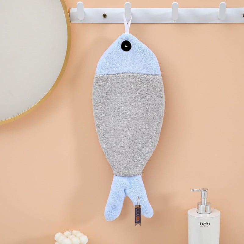 CLUZE Super Soft FishHanging Hand Towel for Kitchen and Bathroom Absorbent Thick Coral Velvet Hand Towels with Hanging Loop Fast Drying Microfiber (Multicolor) (Pack of 2) - Image 5