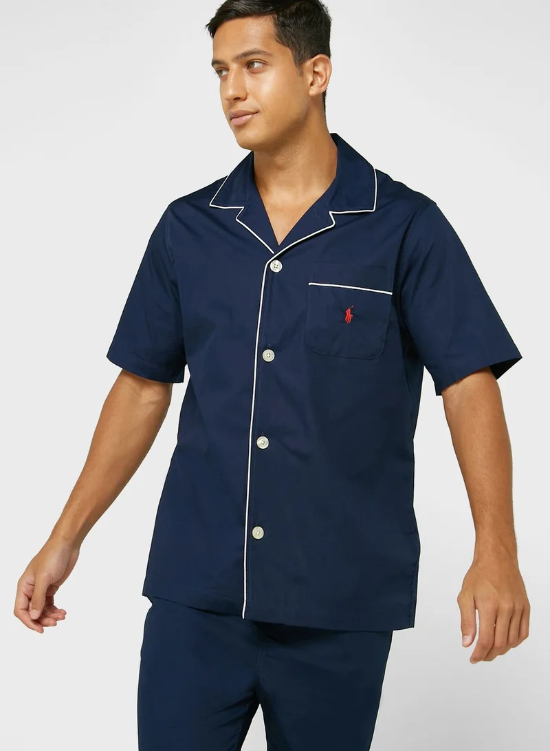 POLO RALPH LAUREN Logo Piping Detail Shirt & Pyjama Set