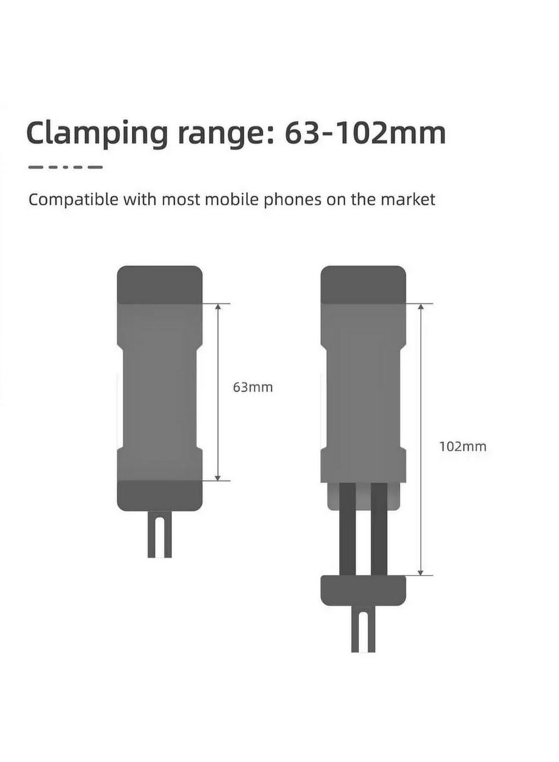 For Osmo Pocket 3 Phone Holder Front Mount Adapter with 1/4 Screw Hole for Tripod Use Stable Protective Bracket and Multi Functional Expandable Phone Clip for Cycling Car Desktop Stand - Image 2