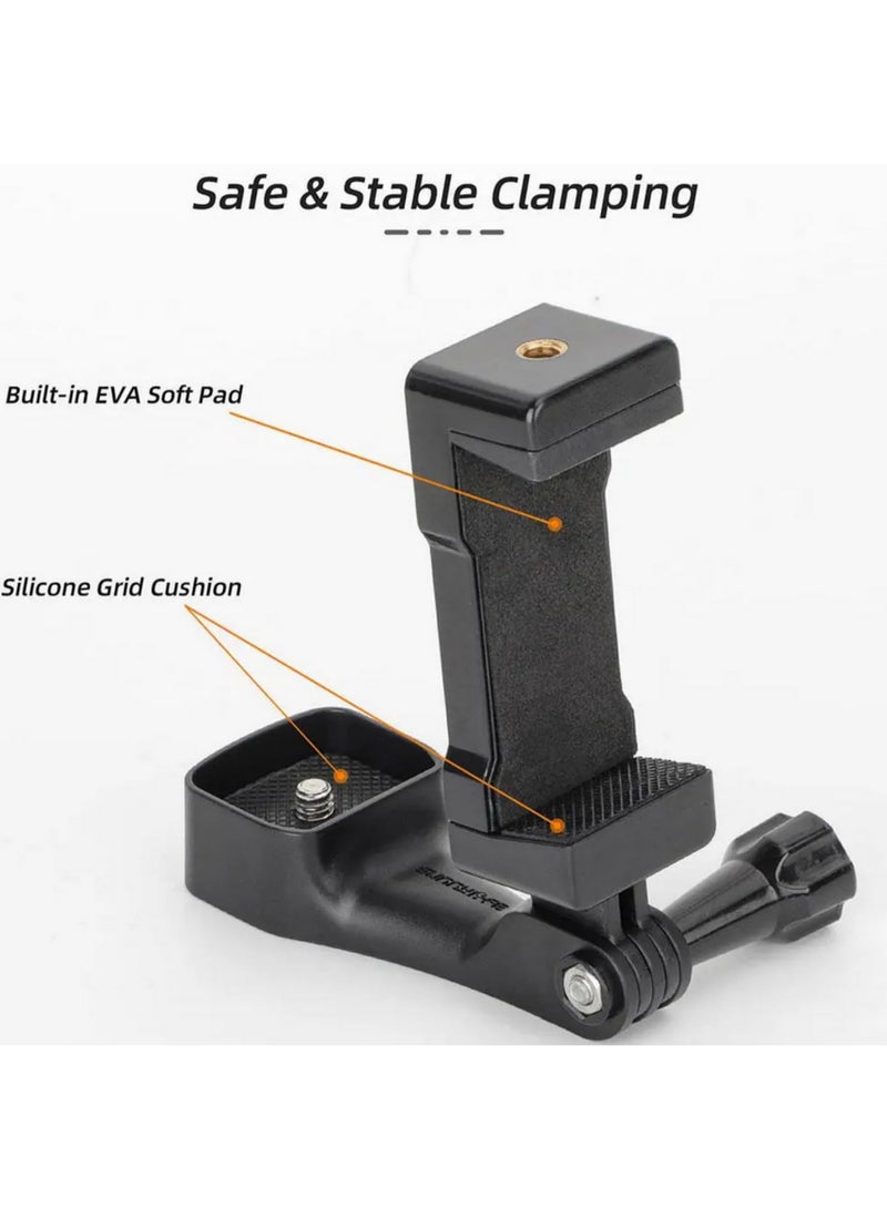 For Osmo Pocket 3 Phone Holder Front Mount Adapter with 1/4 Screw Hole for Tripod Use Stable Protective Bracket and Multi Functional Expandable Phone Clip for Cycling Car Desktop Stand - Image 3